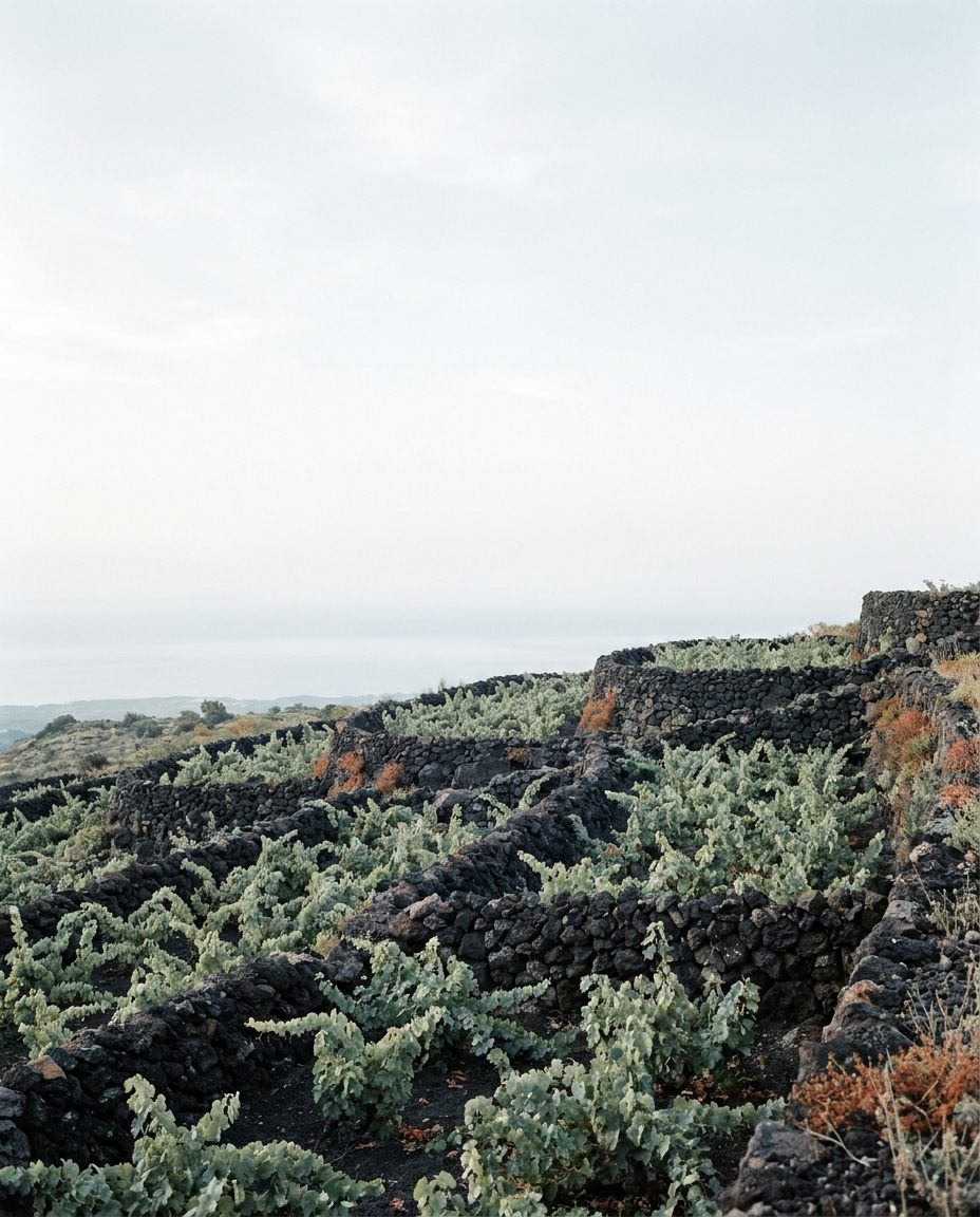 Vigneto di Carricante a Milo, versante est dell'Etna